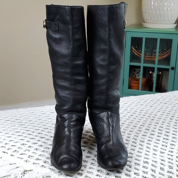 Steve Madden Intyce Pebbled Leather Slouchy Riding Soletech Boots - Picture 3 of 16